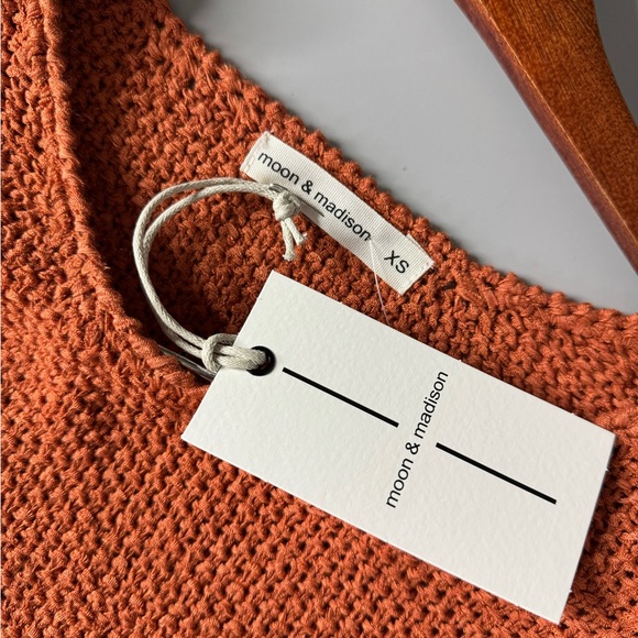 Anthropologie Moon & Madison Knit Sweater Top Rust Orange Size XS - Picture 4 of 6